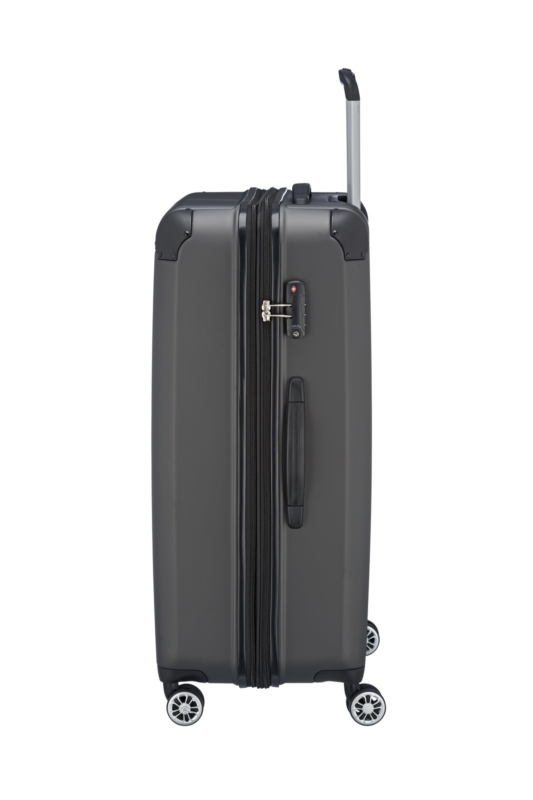 Travelite City 4-wiel trolley L 77 cm | Uitbreidbare koffer 73049 04 anthracite zijkant rechts