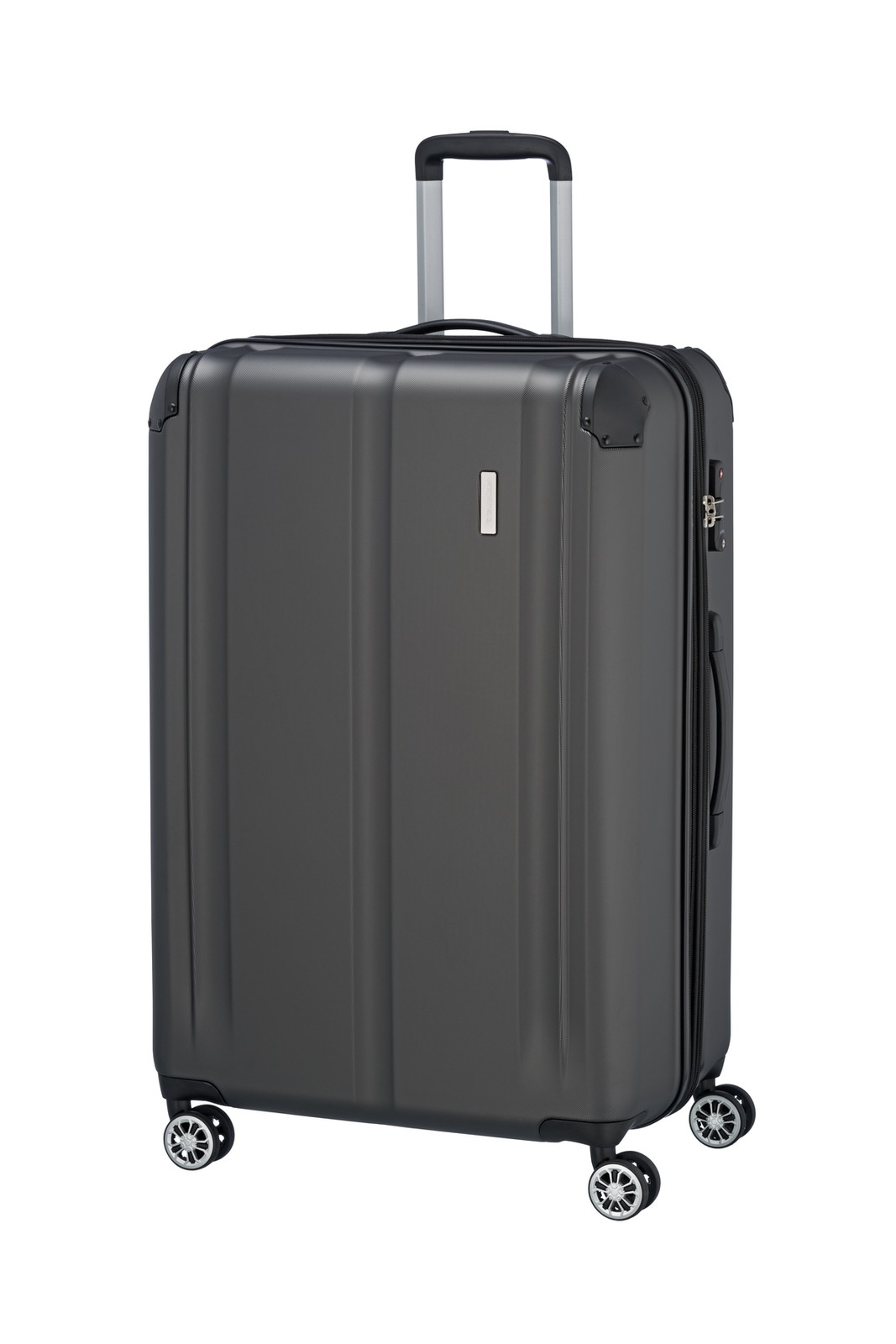 Travelite City 4-wiel trolley L 77 cm | Uitbreidbare koffer 73049 04 anthracite schuin