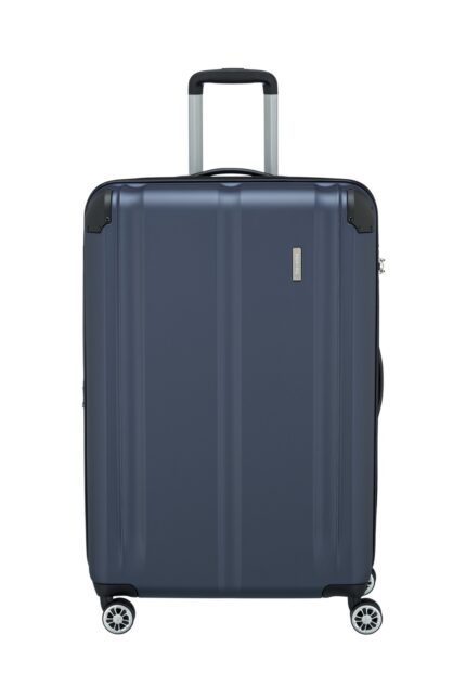 Travelite City 4-wiel trolley L 77 cm | Uitbreidbare koffer 73049 20 blauw voorkant