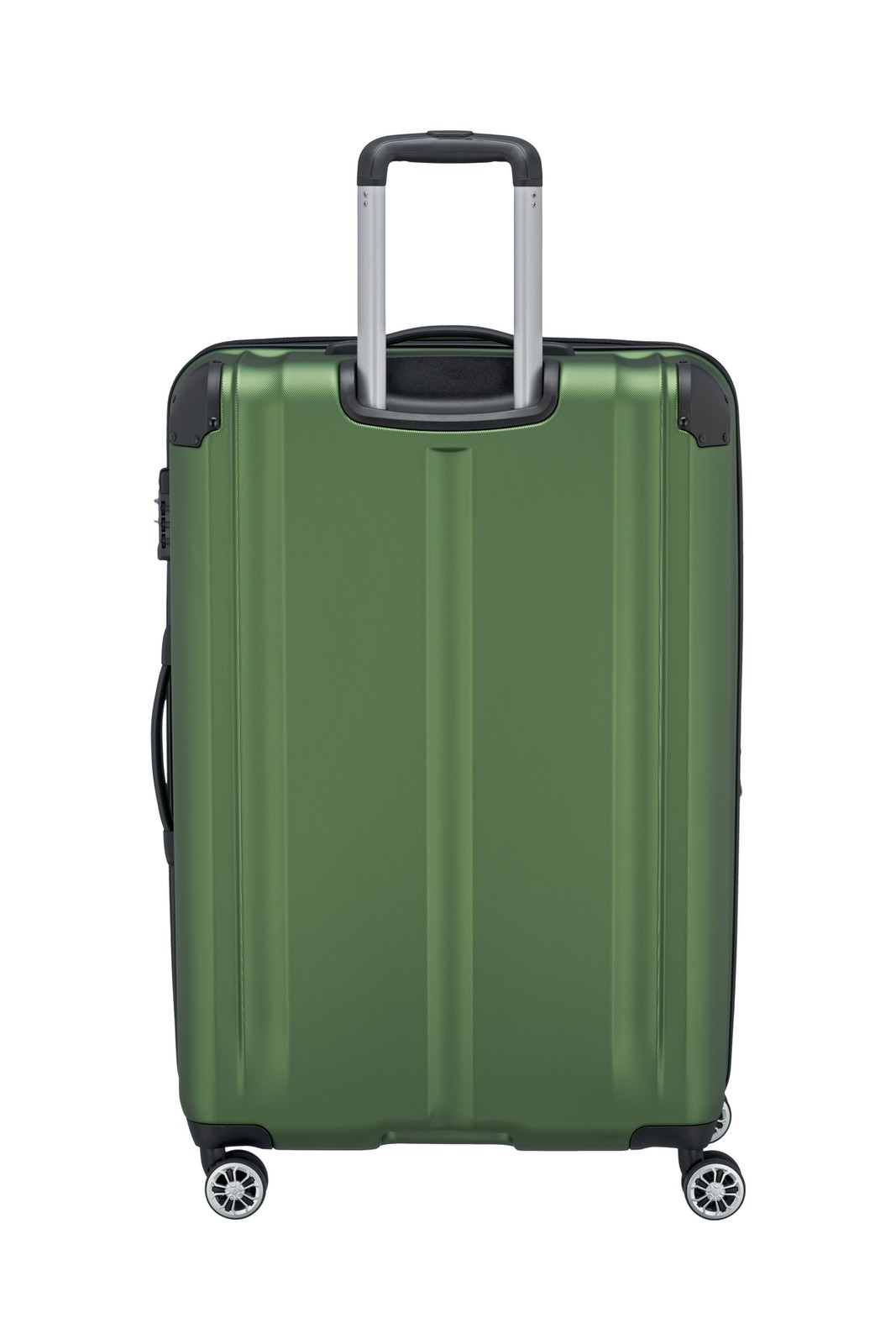 Travelite City 4-wiel trolley L 77 cm | Uitbreidbare koffer 73049 80 groen achterkant