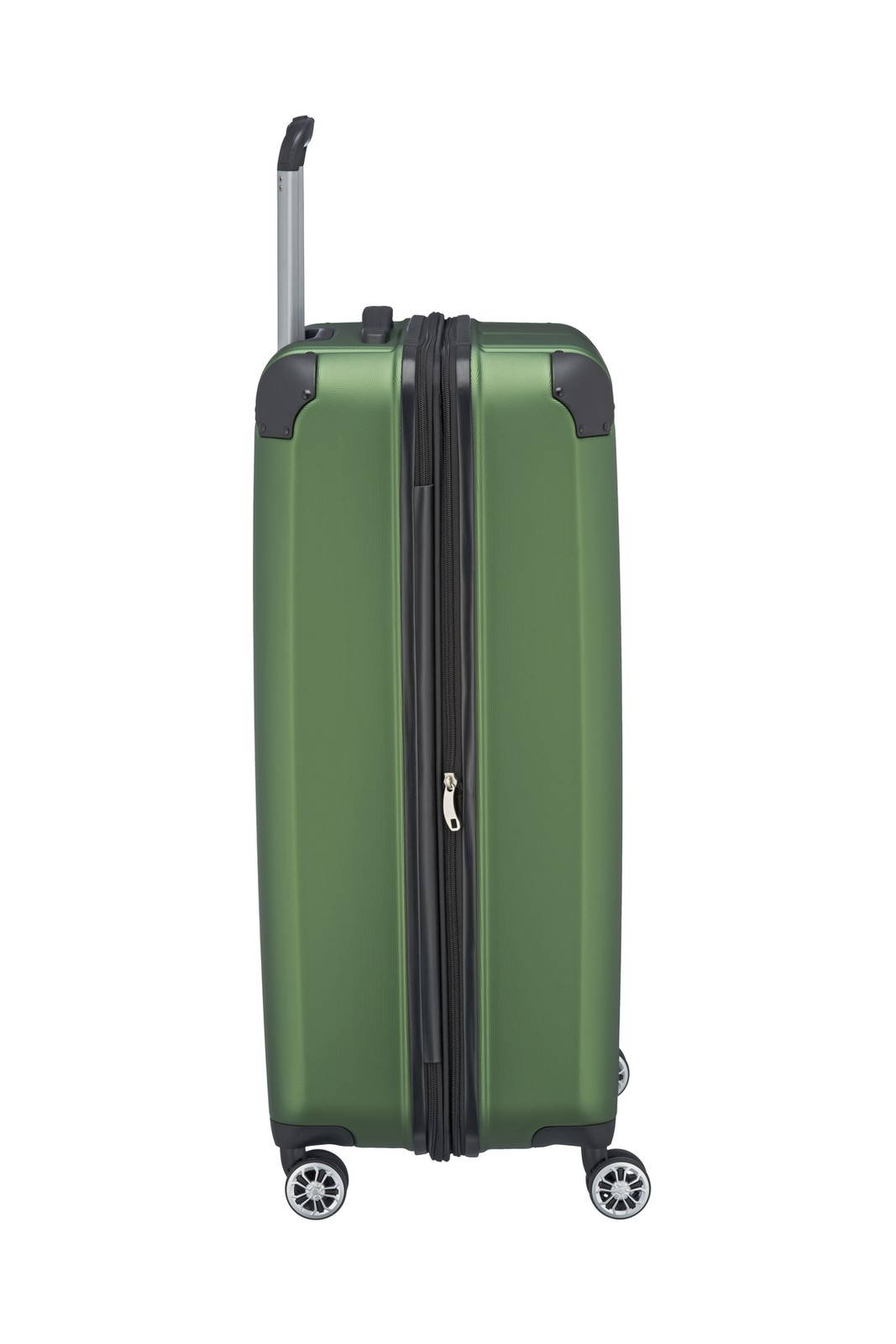 Travelite City 4-wiel trolley L 77 cm | Uitbreidbare koffer 73049 80 groen zijkant links