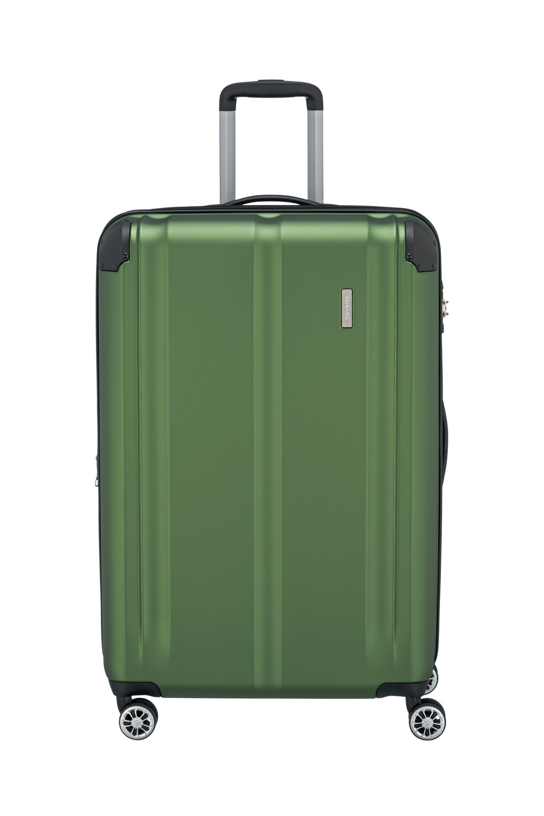 Travelite City 4-wiel trolley L 77 cm | Uitbreidbare koffer 73049 80 groen voorkant