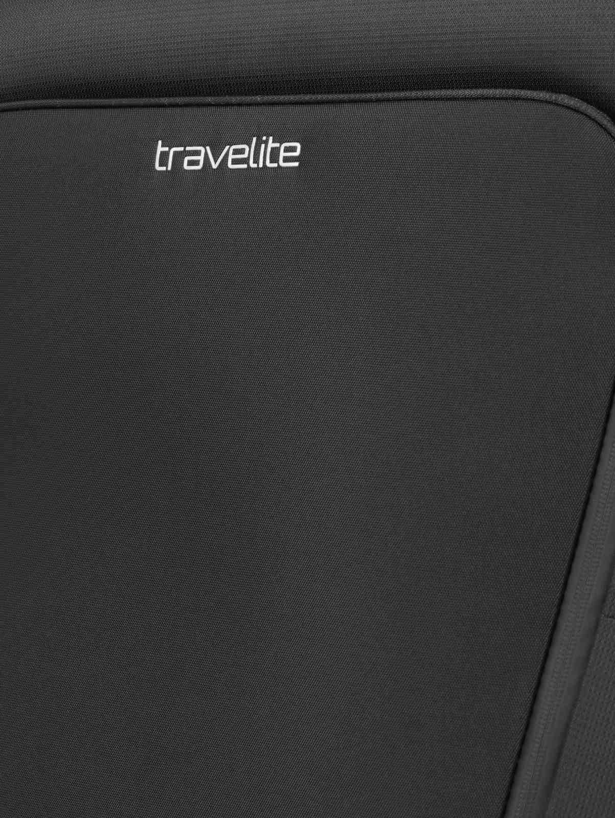 Travelite Jetpack Slim 2 Cabin 40 liter | Handbagage trolley 90224 01 zwart logo