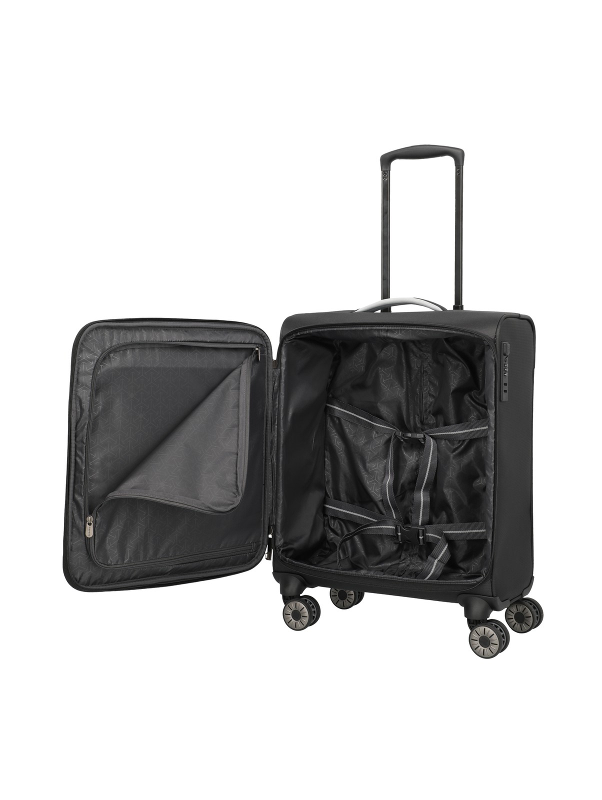 Travelite Jetpack Max handbagage spinner 55 cm | 41 liter 90219 01 zwart binnenkant