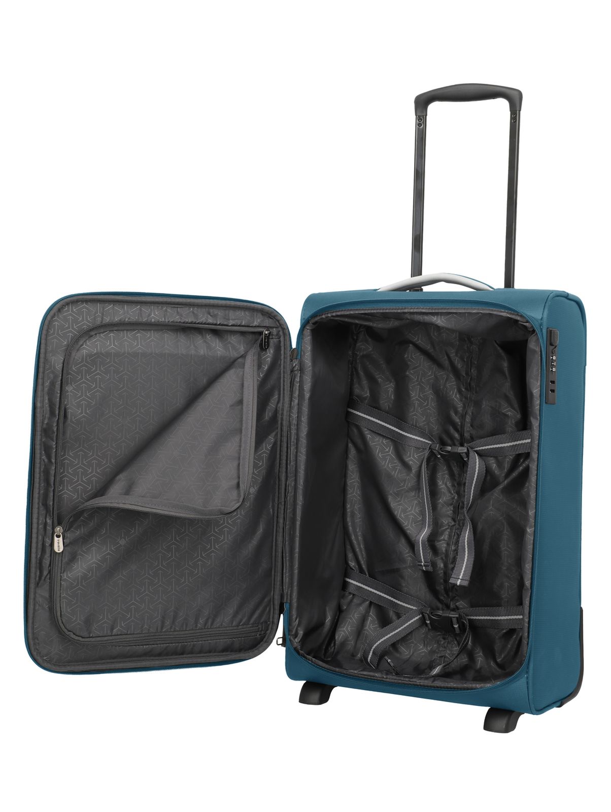 Travelite Jetpack Slim 2 Cabin 40 liter | Handbagage trolley 90224 22 petrol binnekant