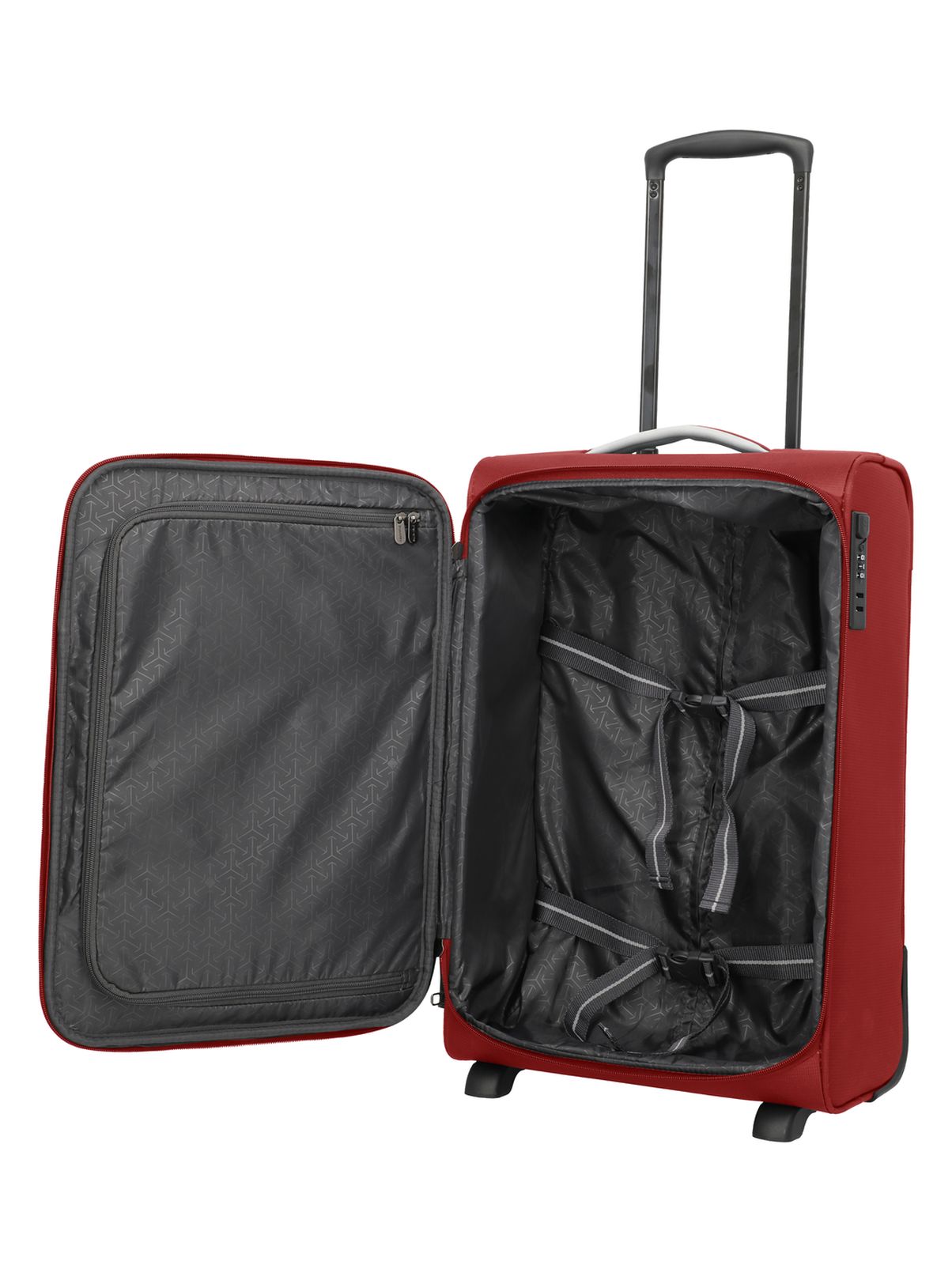 Travelite Jetpack Slim 2 Cabin 40 liter | Handbagage trolley 90224 10 rood binnenkant 2
