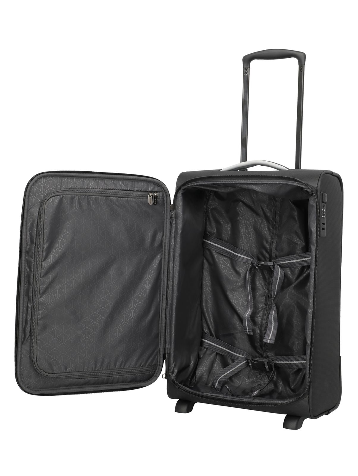 Travelite Jetpack Slim 2 Cabin 40 liter | Handbagage trolley 90224 01 zwart binnenkant