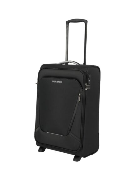 Travelite Jetpack Slim 2 Cabin 40 liter | Handbagage trolley 90224 01 zwart schuin
