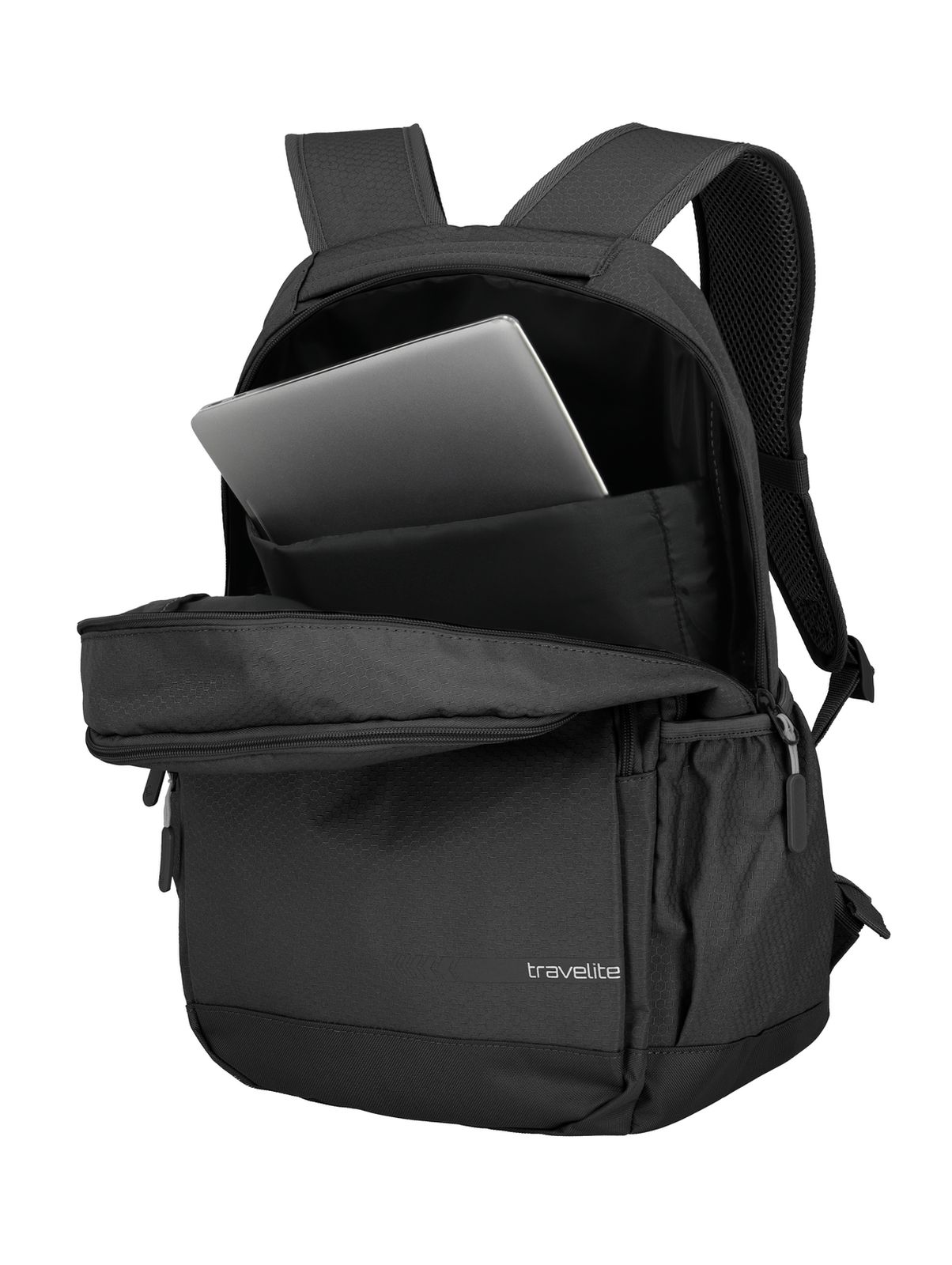 Travelite Kick Off Backpack L 22 liter | Rugzak 6918 01 zwart binnenkant