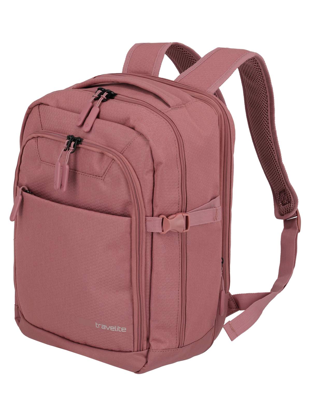 Travelite Kick Off Cabin Backpack 20 liter | Handbagage rugzak 6921 14 rosé schuin