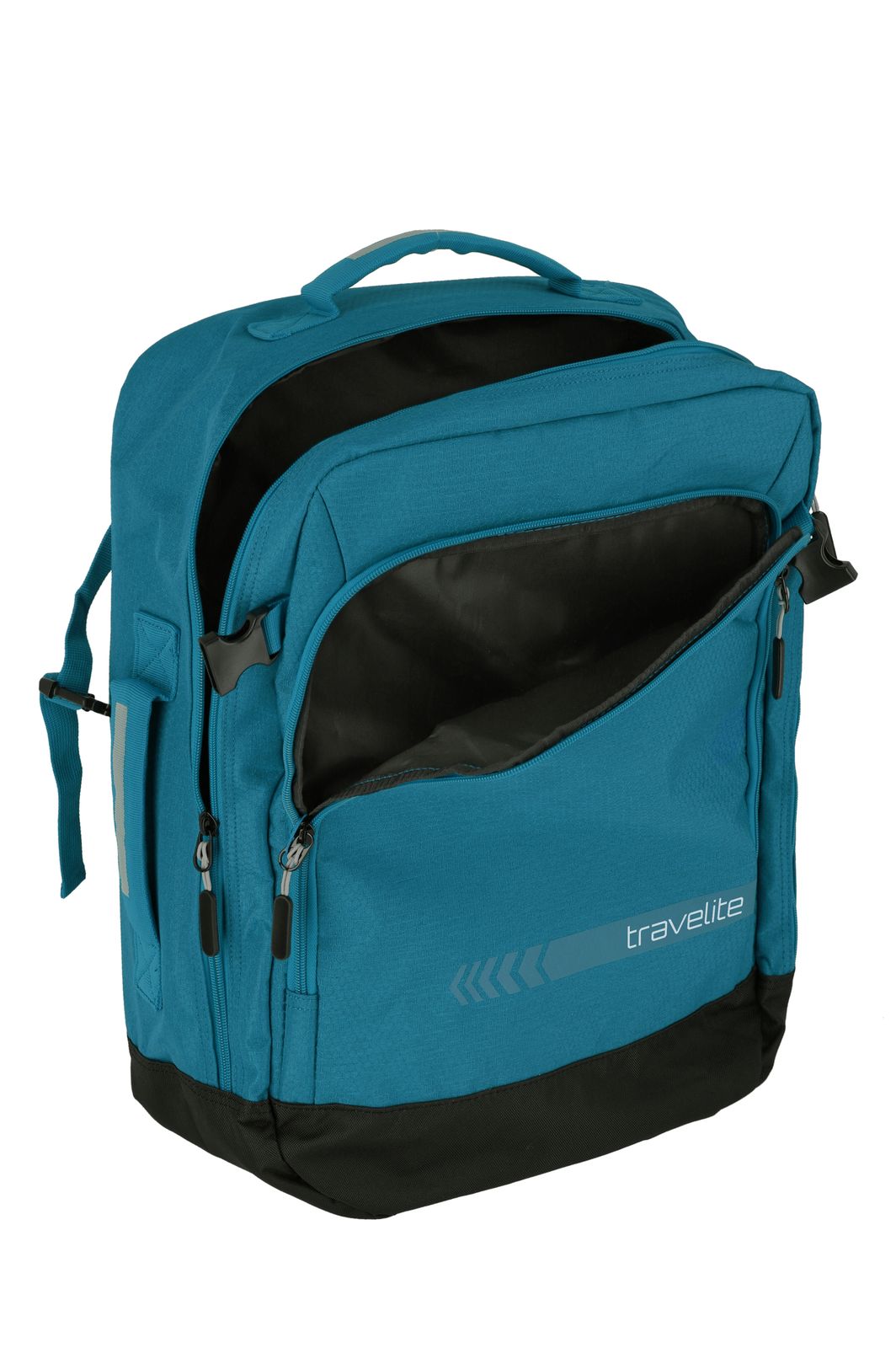 Travelite Kick Off Cabin Size Duffle/Backpack 35L | Handbagage 6912 22 petrol open