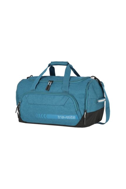 Travelite Kick Off Duffle M 45 liter | Sporttas 6914 22 petrol schuin