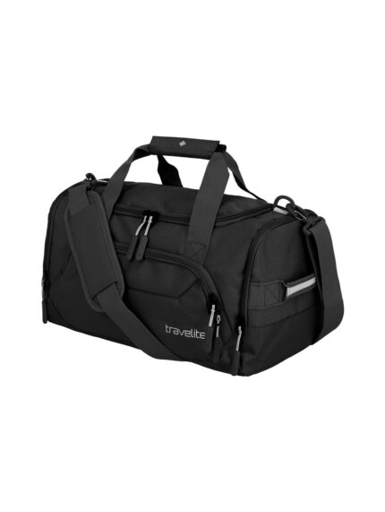 Travelite Kick Off Duffle M 45 liter | Sporttas 6914 01 zwart schuin