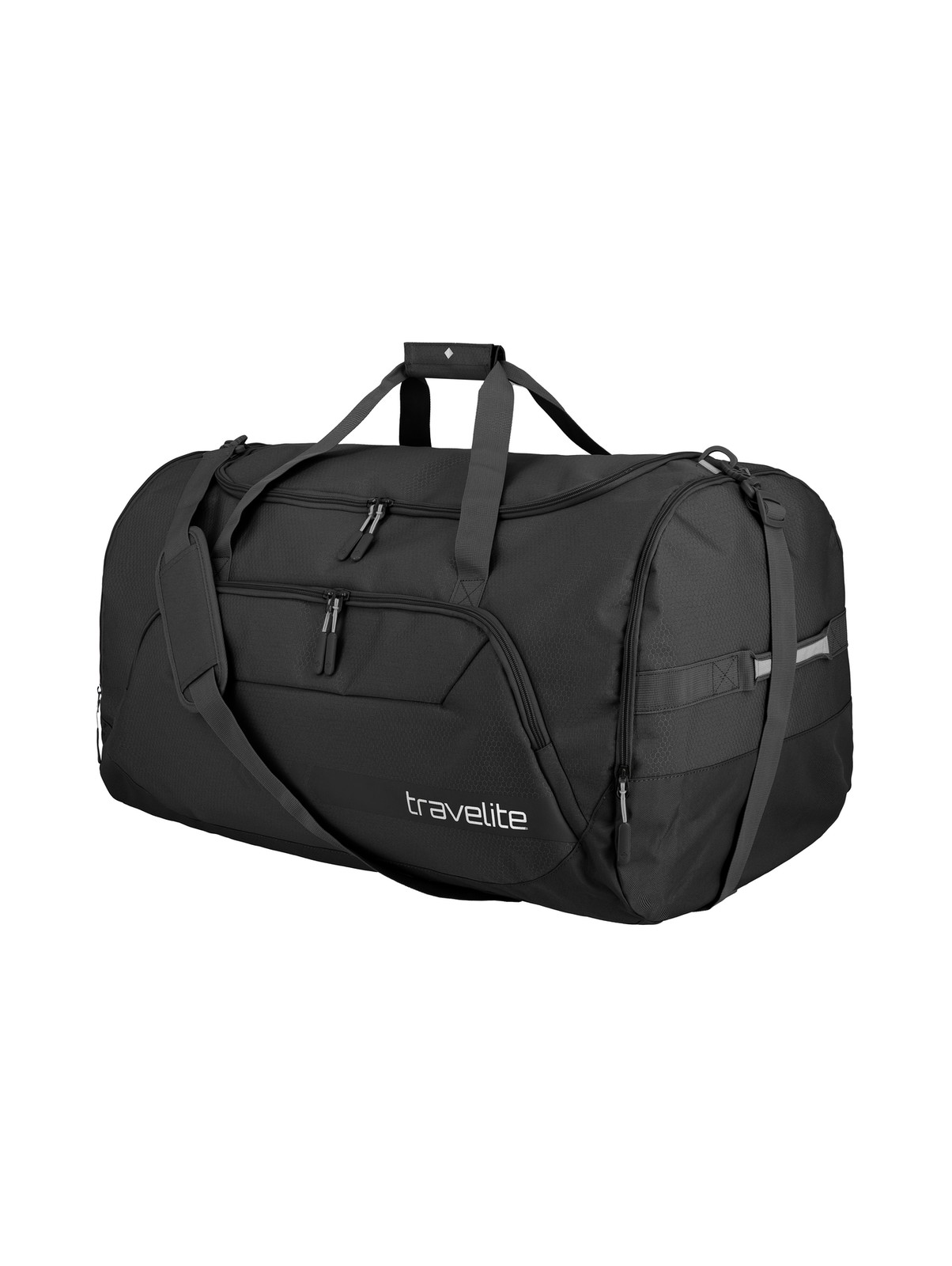 Travelite Kick Off Duffle XL 120 liter | Reistas zonder wielen 6916 01 zwart schuin