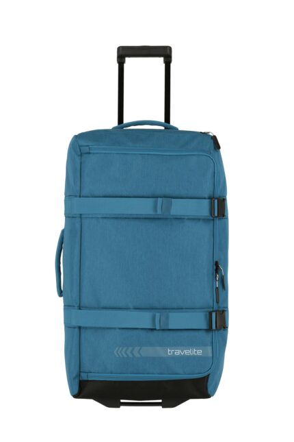 Travelite Kick Off Wheeled Duffle L | Reistas 65 liter 6910 22 petrol voorkant trekstang