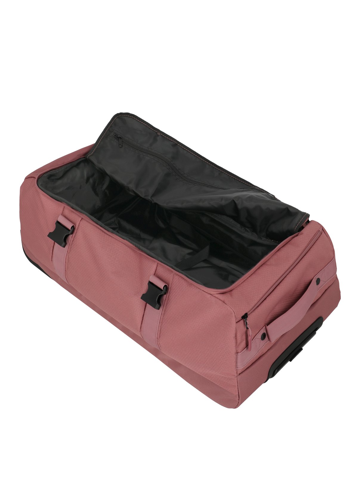 Travelite Kick Off Wheeled Duffle L | Reistas 65 liter 6910 14 rosé voorkant schuin trekstang binnenkant