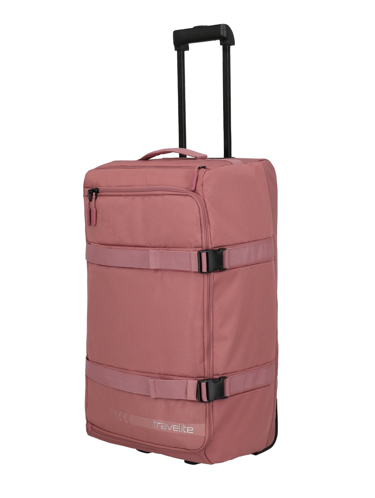 Travelite Kick Off Wheeled Duffle L | Reistas 65 liter 6910 14 rosé voorkant schuin trekstang rechts voor schuin