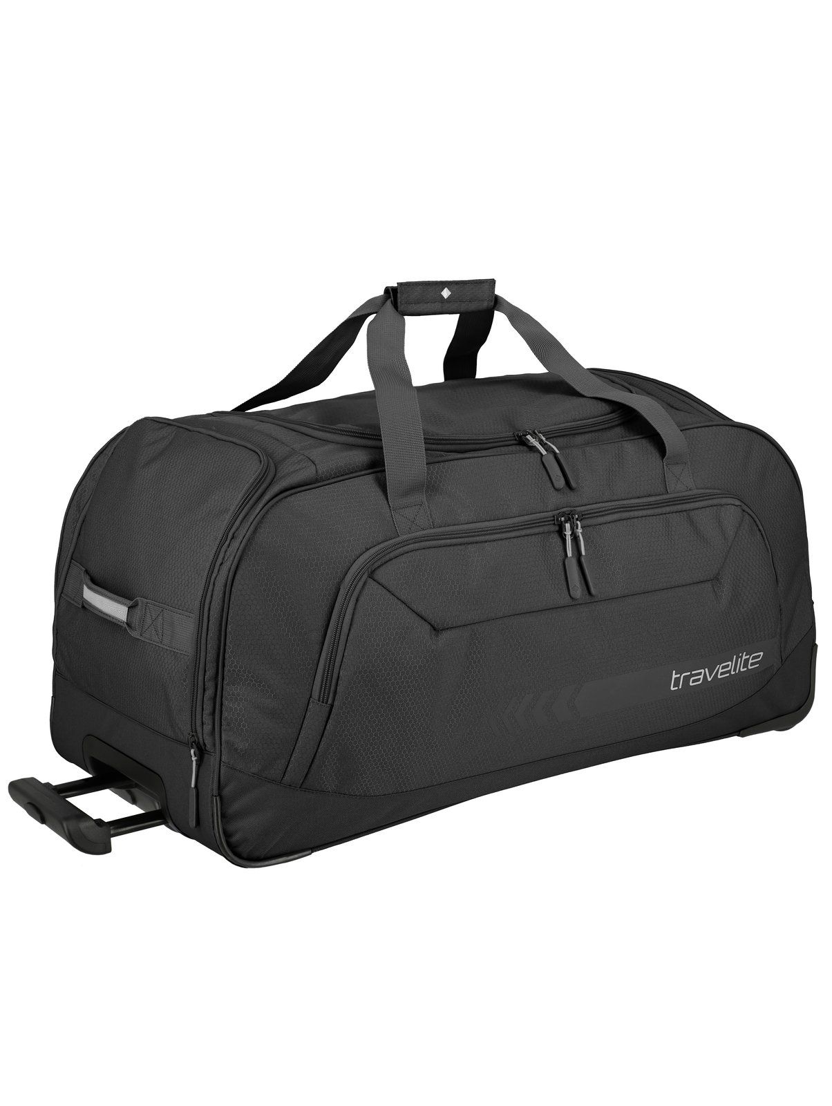Travelite Kick Off Wheeled Duffle XL | Reistas 120 liter 6911 01 zwart links schuin trekstang