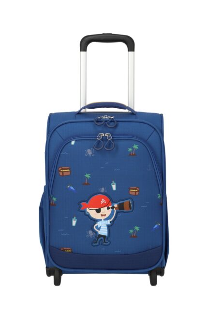 Travelite Minimover 2w Kids Trolley 19 liter | Kinderkoffer 81836 20 piraat blauw voorkant