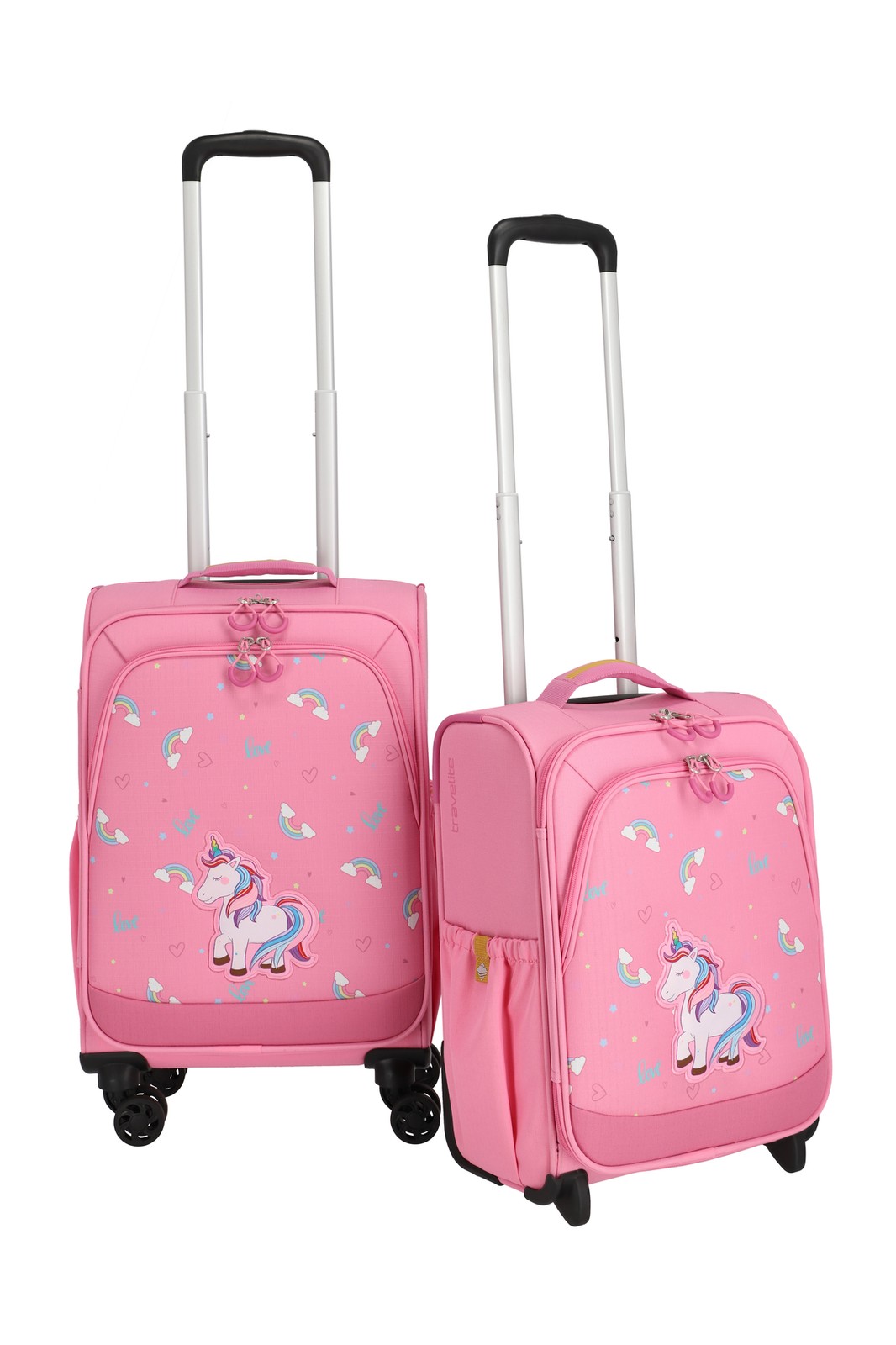 Travelite Minimover 2w Kids Trolley 19 liter | Kinderkoffer 81836 17 roze eenhoorn samen 2