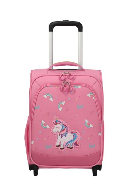 Travelite Minimover 2w Kids Trolley 19 liter | Kinderkoffer 81836 17 roze eenhoorn voorkant