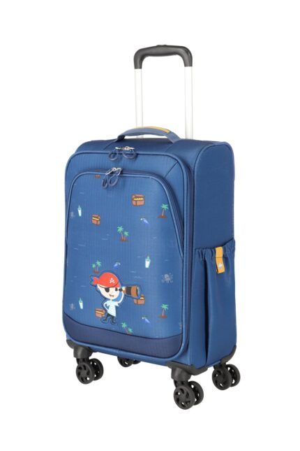 Travelite Minimover 4w Kids Trolley 36 liter | Kinderkoffer 81837 20 piraat-blauw schuin