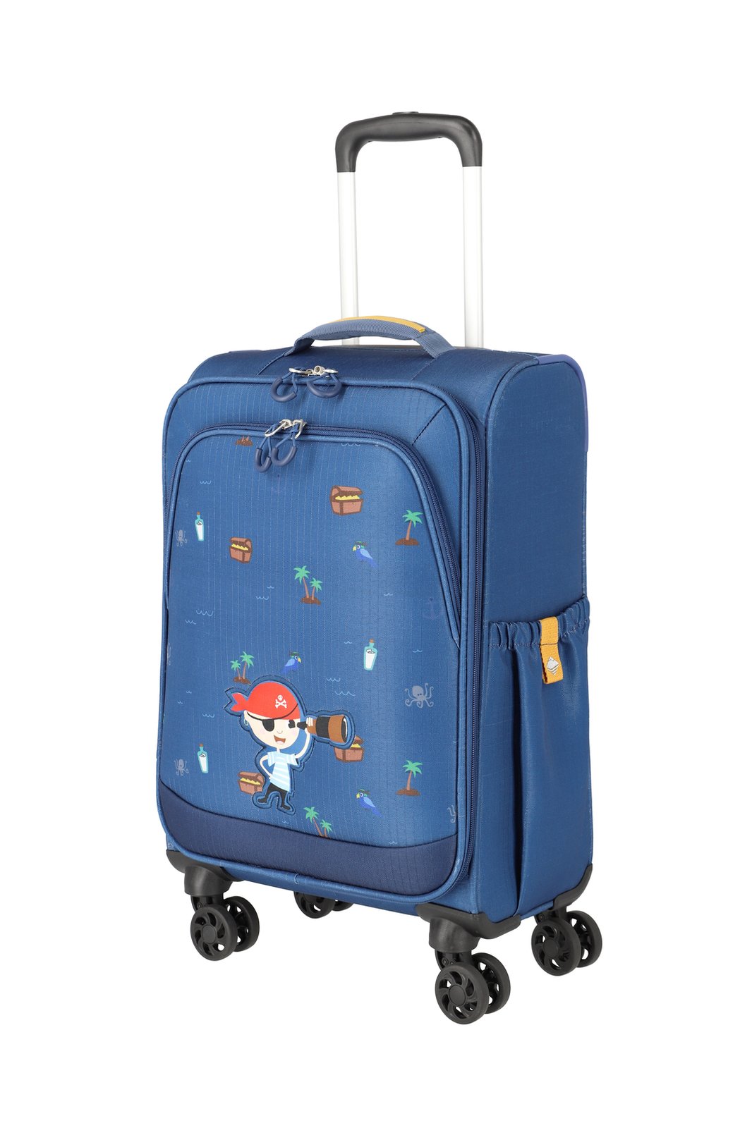 Travelite Minimover 4w Kids Trolley 36 liter | Kinderkoffer 81837 20 piraat-blauw schuin