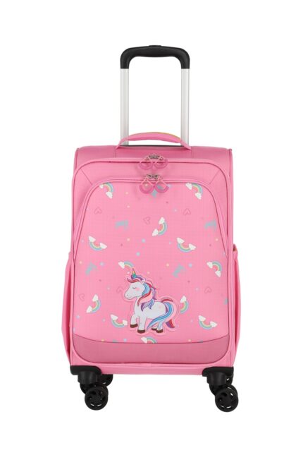 Travelite Minimover 4w Kids Trolley 36 liter | Kinderkoffer 81837 17 roze-eenhoorn voorkant