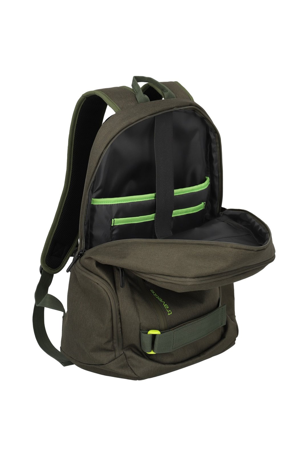 Travelite Pathway Backpack 28 liter | Laptoprugzak 96411 86 olijf groen binnenkant